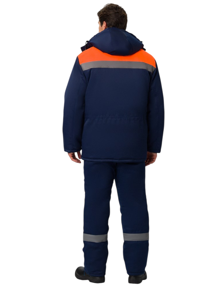 Костюм зимний Труженик-Ультра-2 (п/к), тк.смесов. 210 гр. цвет Темно-синий/Оранжевый СОП
