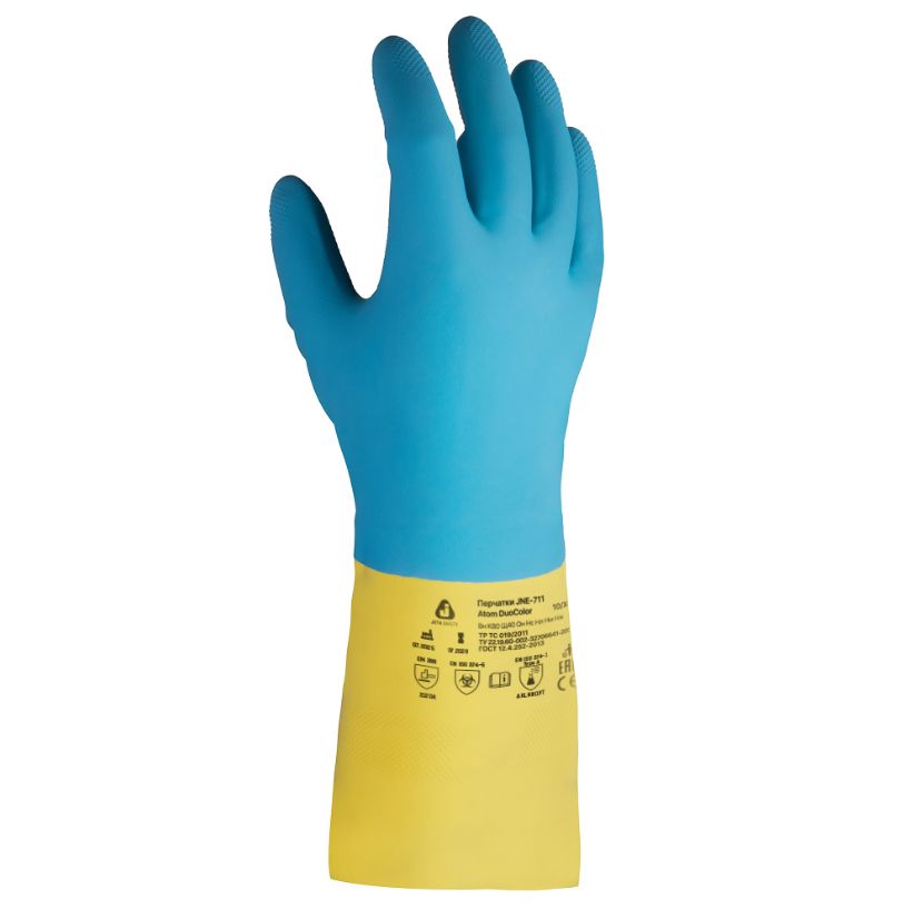 Химостойкие перчатки Jeta Safety 80/50, латекс/неопрен с хлопковым напылением