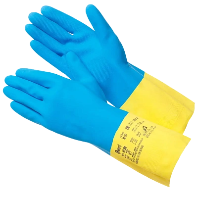 Перчатки HP300 из латекса и неопрена Желтый/Синий 12/120 (GWARD.HP300)